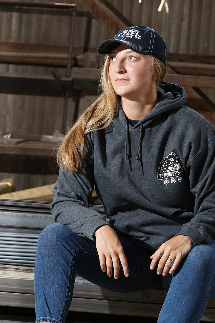 Dark Grey Rough Neck Hooded Sweatshirts