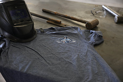 Blue Men of Steel Iron Worker Logo T-Shirt