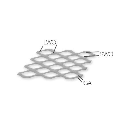 Expanded Metal Raised 3/4'' X #9ga (opening size: Lwo 1.52'' Swo .66'')