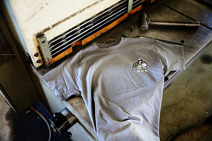 RoughLaugh MOCK NECK TEE チャコール