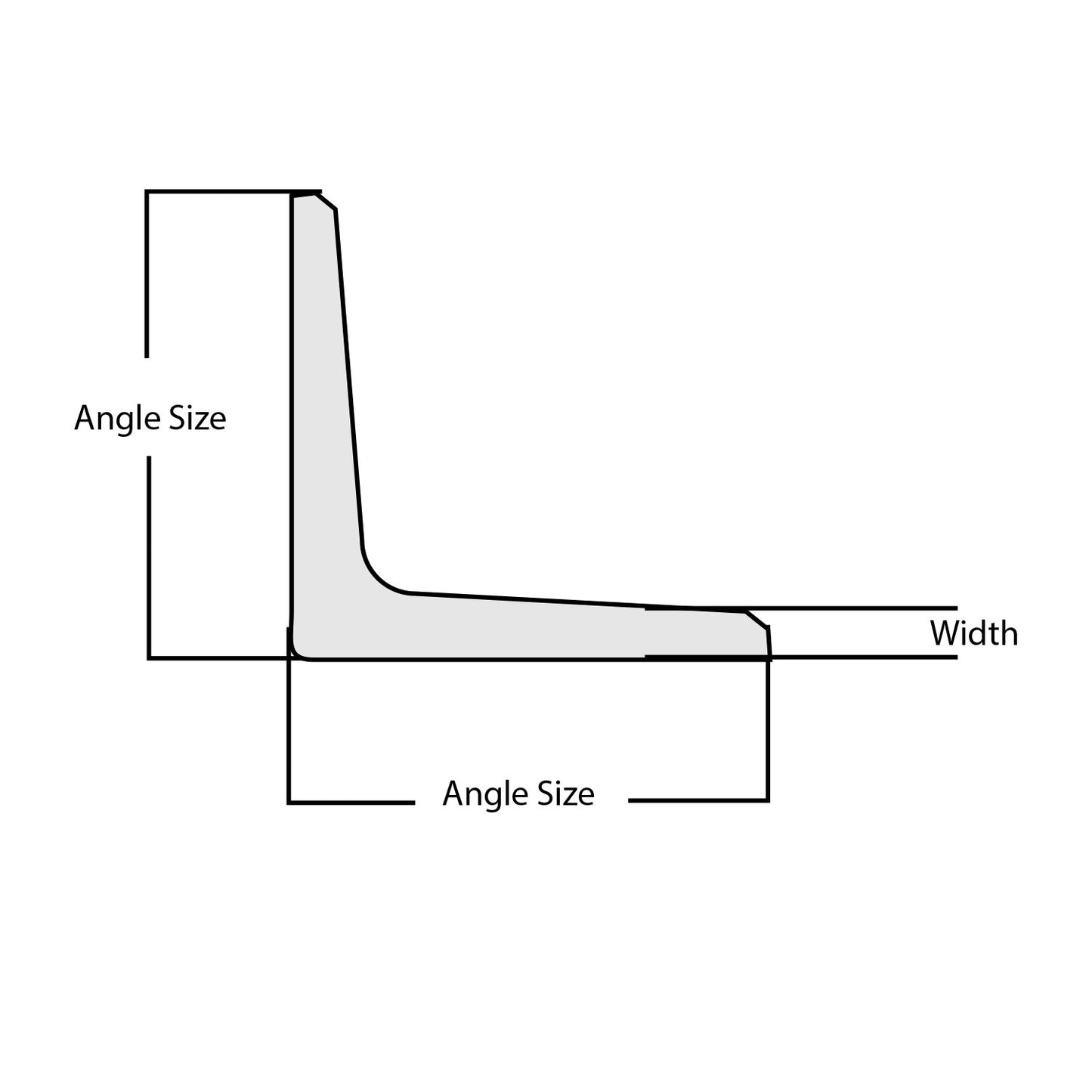 1" x 1" Aluminum Angle - Thickness 3/16