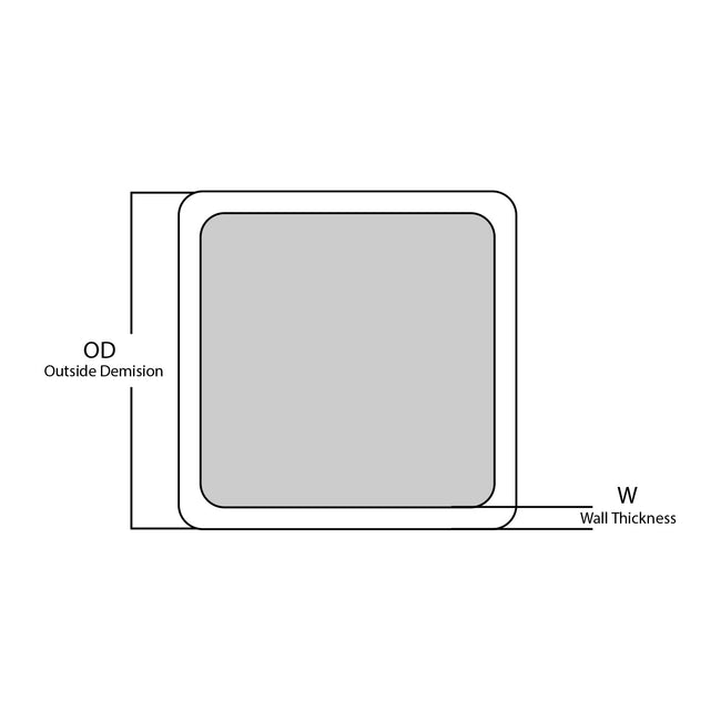 Stainless Steel 304 Square Tube 1-1/4" x 1-1/4" x 14Ga