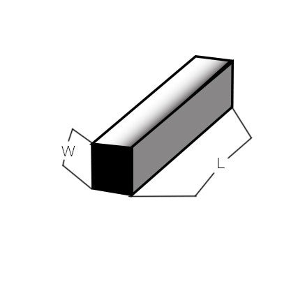 Stainless Steel 304 Solid Square 1/2"